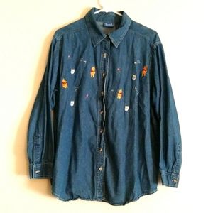 Winnie The Pooh Bear Disney Plus Size Jean Top 1X